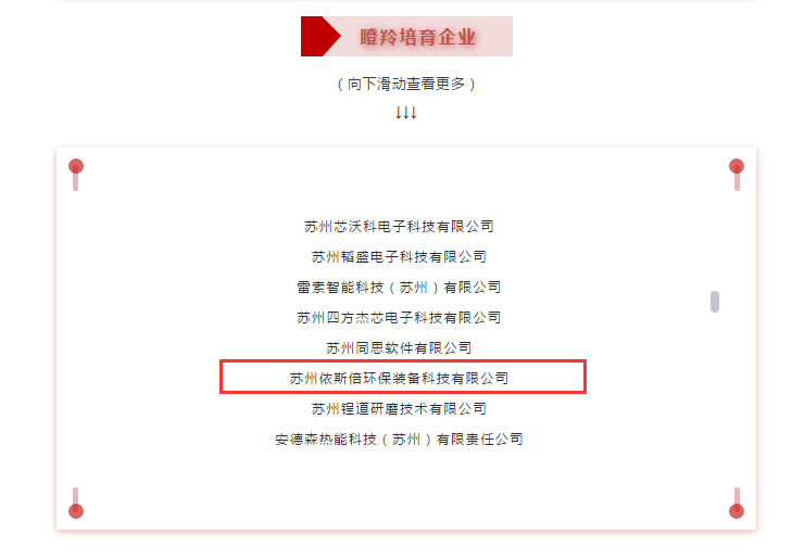 15vip太阳集团环保成功入选2020苏州工业园区瞪羚企业名单